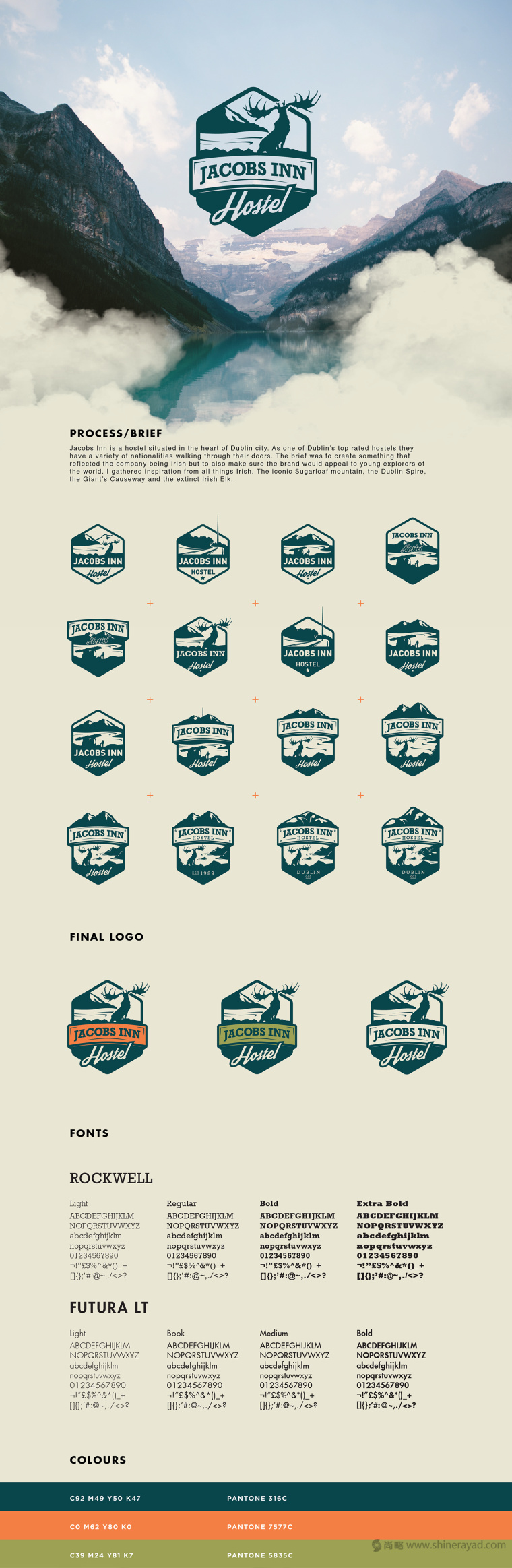 上海品牌設計公司設計欣賞：Jacobs Inn 旅館酒店裝飾性LOGO設計1