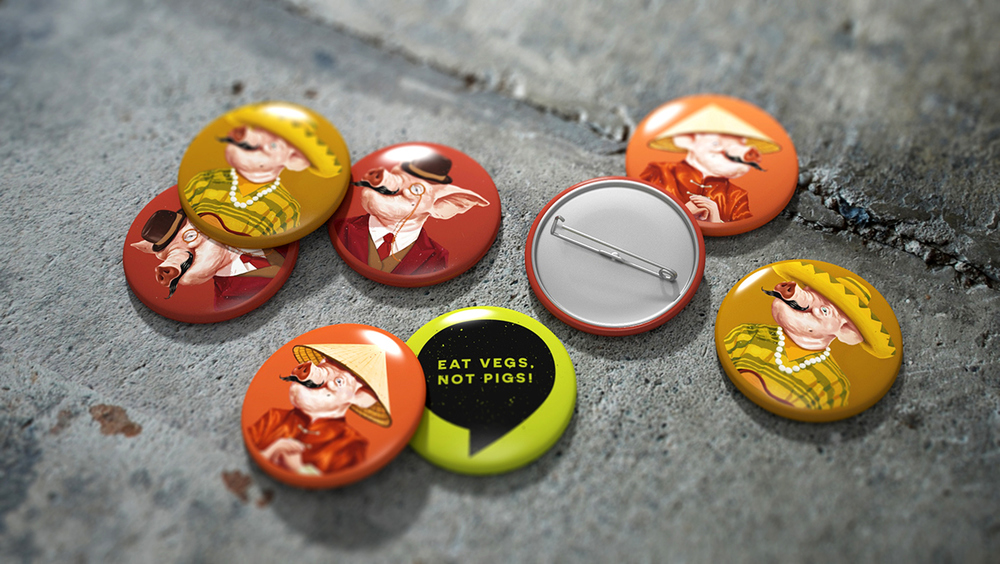 上海品牌設計公司欣賞PORKATARIAN烤肉醬素食燒烤醬包裝吉祥物設計