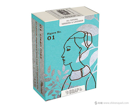 上海包裝設計公司設計欣賞：簡潔線條人物肥皂包裝設計2