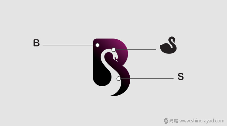 上海LOGO設計公司欣賞——黑天鵝美容中心美容店LOGO設計2