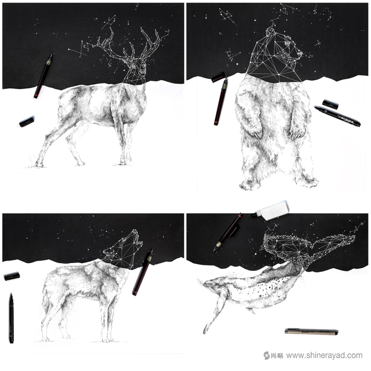 上海品牌形象設計公司-Day & Night 日夜餐廳酒吧餐飲品牌形象插畫設計21