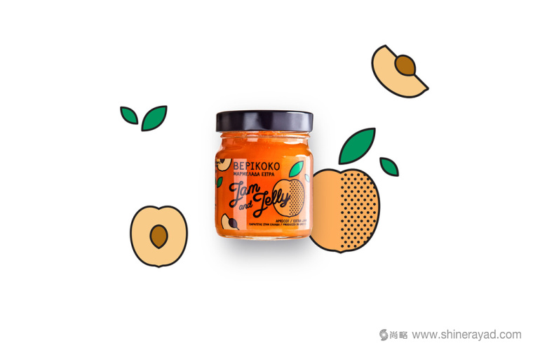 JAM AND JELLY 水果果醬包裝設計-草莓醬櫻桃醬橙子醬杏仁醬2