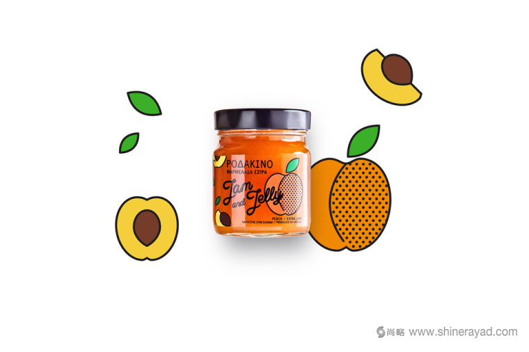 JAM AND JELLY 水果果醬包裝設計-草莓醬櫻桃醬橙子醬杏仁醬4