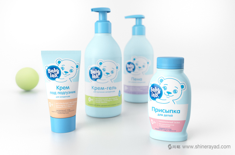 泰迪熊風格 Brandiziac 嬰兒護理護膚產品包裝設計-上海包裝設計公司2