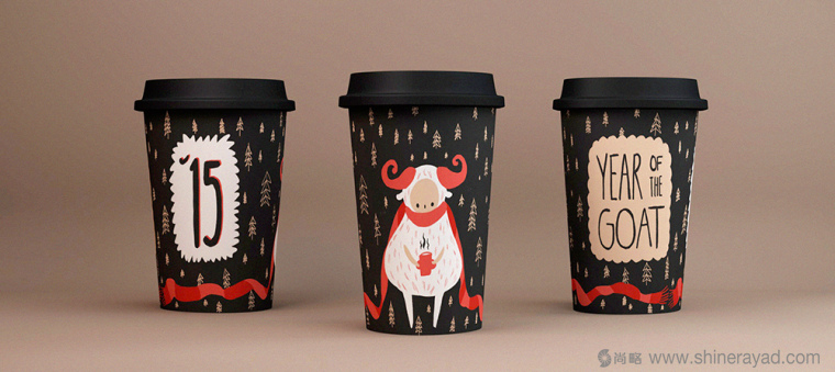 咖啡店羊年品牌形象設計插畫設計-上海餐飲品牌設計公司3