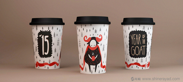 咖啡店羊年品牌形象設計插畫設計-上海餐飲品牌設計公司4