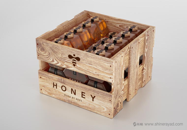 六角形造型設計Honey 蜂蜜產品瓶型設計包裝設計-上海食品品牌策劃設計公司8