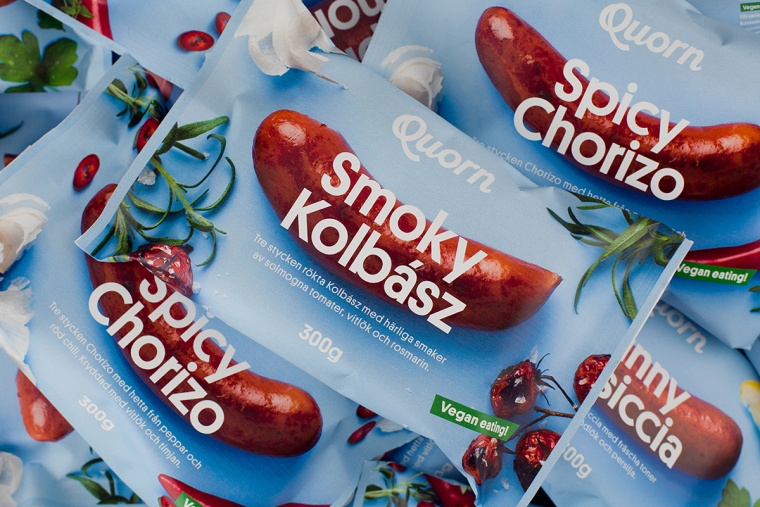 上海食品包裝設計公司設計欣賞：Quorn 素食火腿香腸肉類包裝設計10