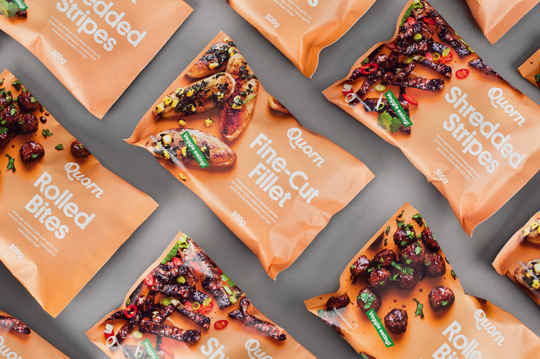 上海食品包裝設計公司設計欣賞：Quorn 素食火腿香腸肉類包裝設計5