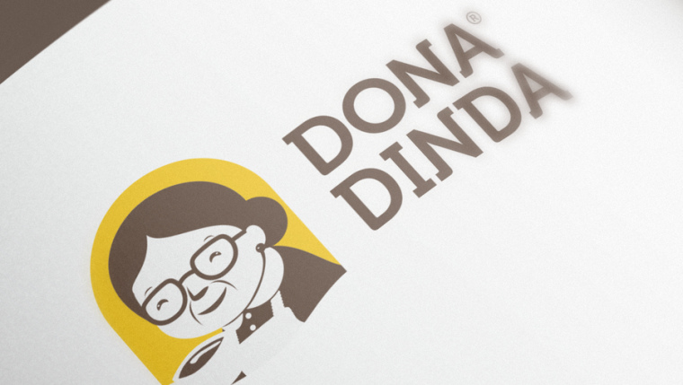Dona Dinda 老奶奶冷凍食品咖啡人物頭像logo設計-上海logo設計公司1