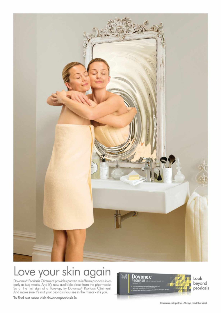 國外藥品廣告欣賞——達力士Dovonex 軟膏治療牛皮蘚平面廣告創意設計-上海廣告設計1