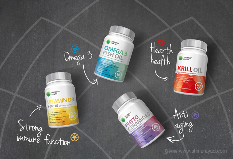 Abundant 營養補充劑和美容產品保健品品牌包裝設計-上海包裝設計公司10