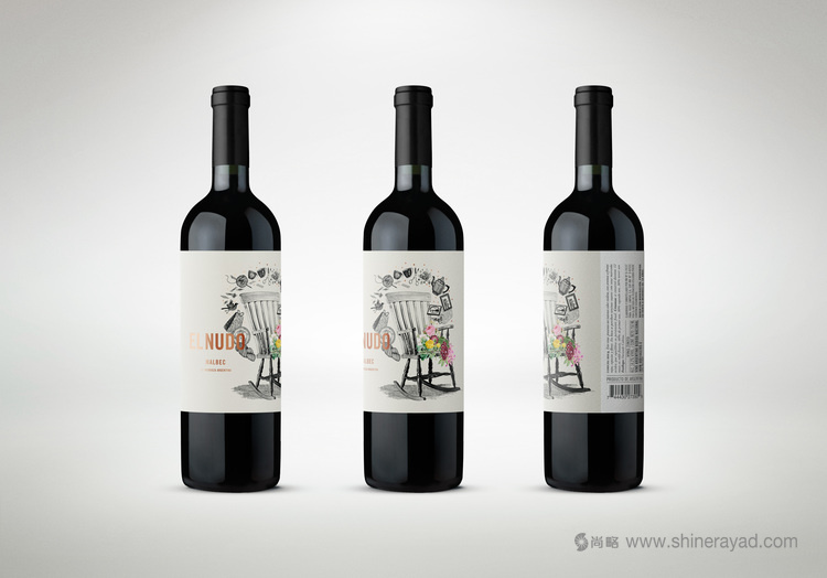 EL NUDO MALBEC 葡萄酒包裝設計手繪插畫風格酒標標簽設計-上海包裝設計公司2