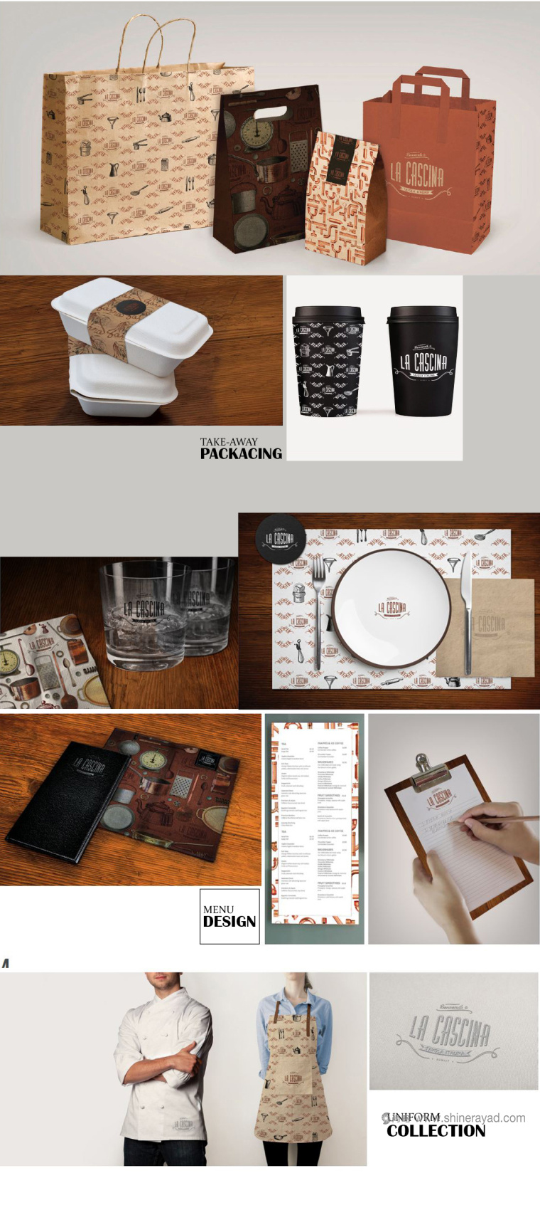 LA CASCINA 意大利與法國融合菜餐廳餐飲品牌VI視覺形象識別設計-上海VI設計公司9