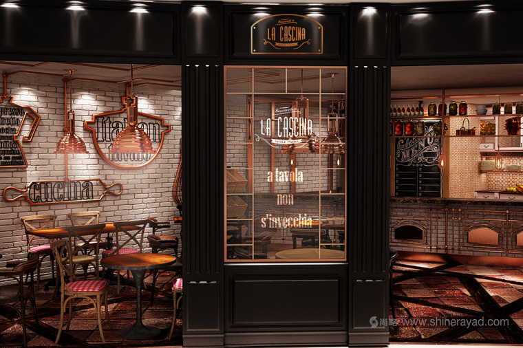 青銅風格 LA CASCINA 意大利與法國融合菜餐廳餐飲品牌VI視覺形象識別設計餐廳設計-上海VI設計公司13