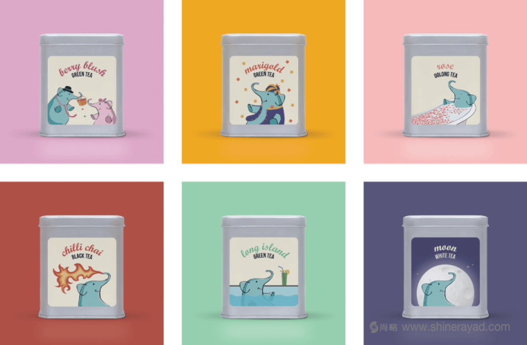 印度 Tea Trunk 茶葉品牌小象吉祥物包裝設計-上海包裝設計公司5