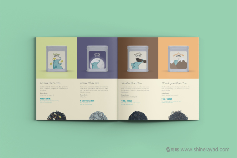 印度 Tea Trunk 茶葉品牌小象吉祥物畫冊設計-上海畫冊設計公司3