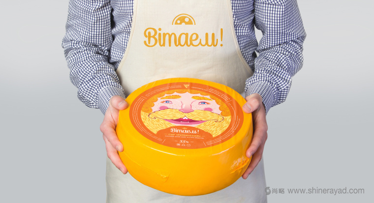 金色大胡子面孔插畫 CHEESE VITAYEM! 奶酪包裝設(shè)計(jì)-上海包裝設(shè)計(jì)公司5