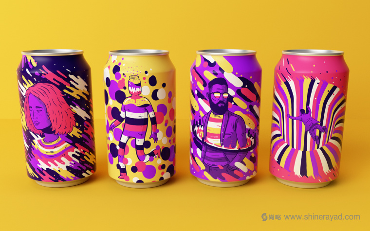 Resonance 彩繪涂鴉風格易拉罐飲料包裝設計-上海包裝設計公司包裝欣賞7