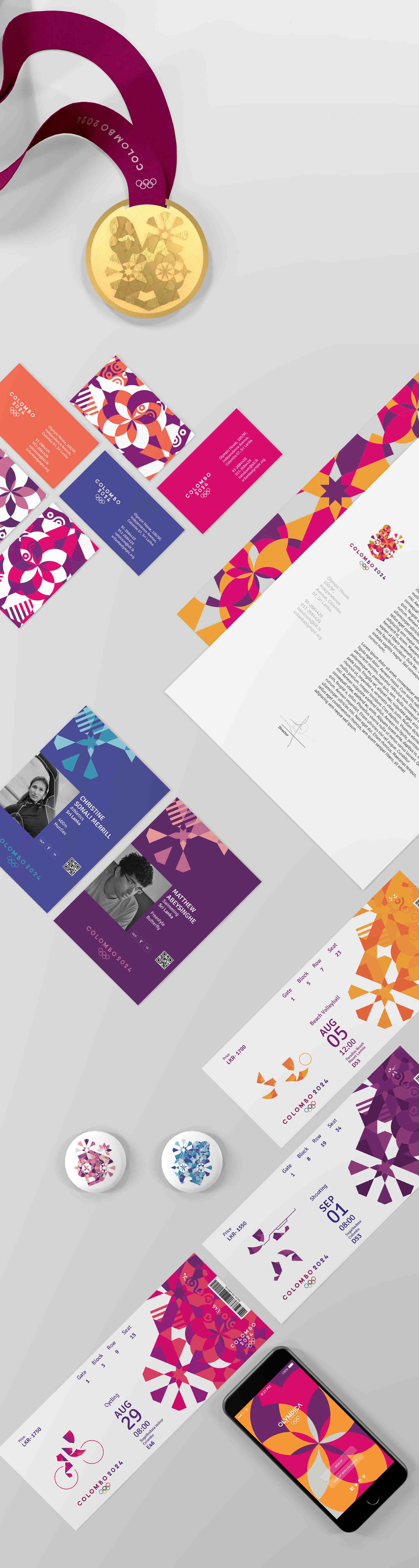 斯里蘭卡科倫坡2024年申奧“夢幻幾何圖案”風品牌視覺形象設計欣賞