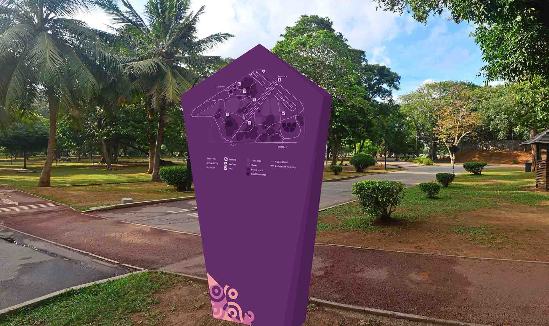 斯里蘭卡科倫坡2024年申奧“夢幻幾何圖案”風品牌視覺形象設計欣賞--導視牌設計