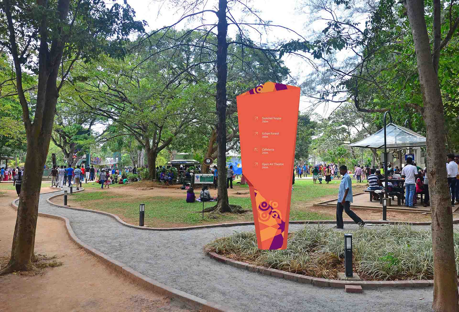 斯里蘭卡科倫坡2024年申奧“夢幻幾何圖案”風品牌視覺形象設計欣賞--導視牌設計