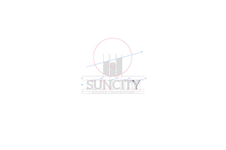 幾何圖形風格SUNCITY 建筑施工公司標志設計-上海標志設計公司
