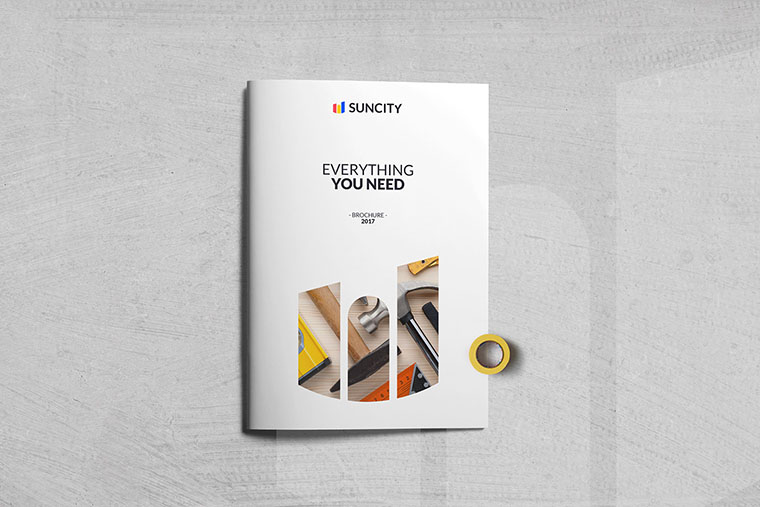 幾何圖形風格SUNCITY 建筑施工公司VI設計-畫冊封面設計-上海VI設計公司