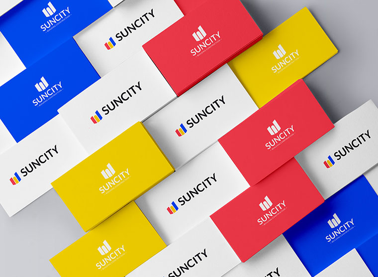 幾何圖形風格SUNCITY 建筑施工公司VI設計-上海VI設計公司