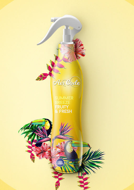 Air Code 空氣清新劑包裝設計花鳥插畫篇-上海包裝設計公司