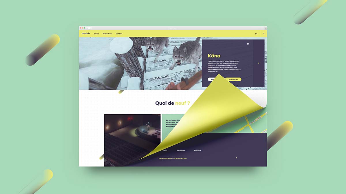 Parabole游戲公司企業網站設計“玩轉字母與望遠鏡”