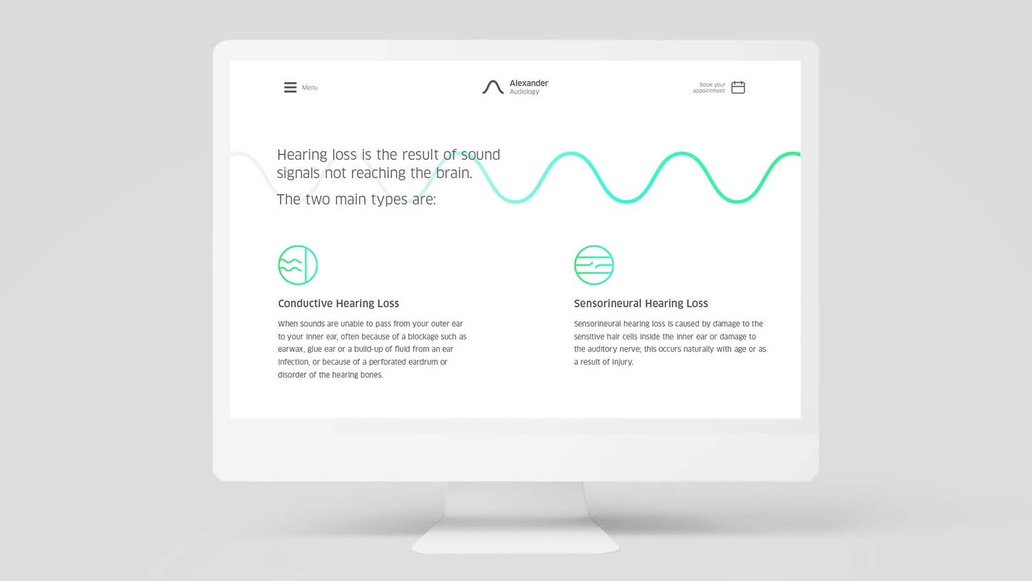 Alexander 聽力訓練醫療機構品牌VI設計-極致簡潔線性設計