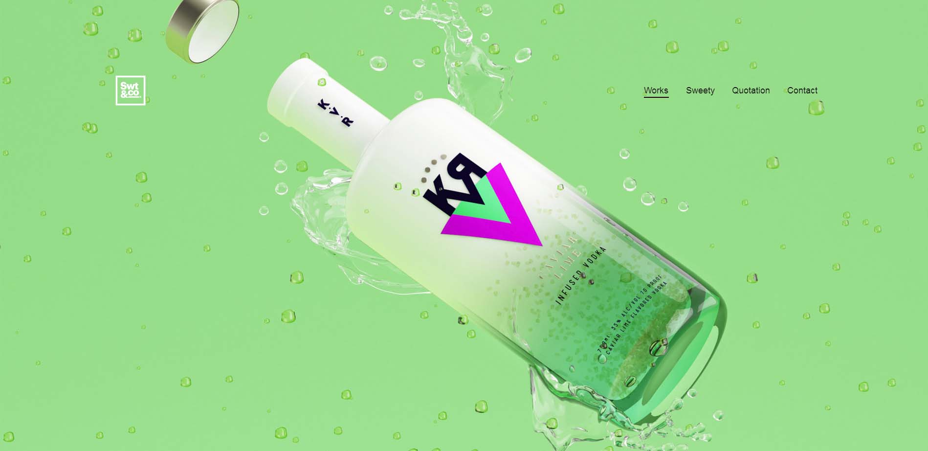 KVR酒精飲料品牌設計包裝設計，互補色箭頭符號，讓包裝超有識別性