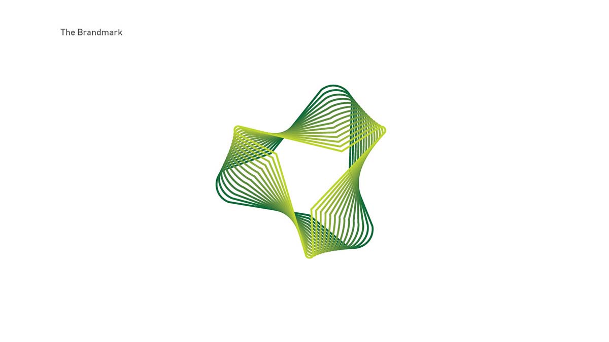 金磚國家新開發銀行標識logo設計-可持續發展的動感線條logo