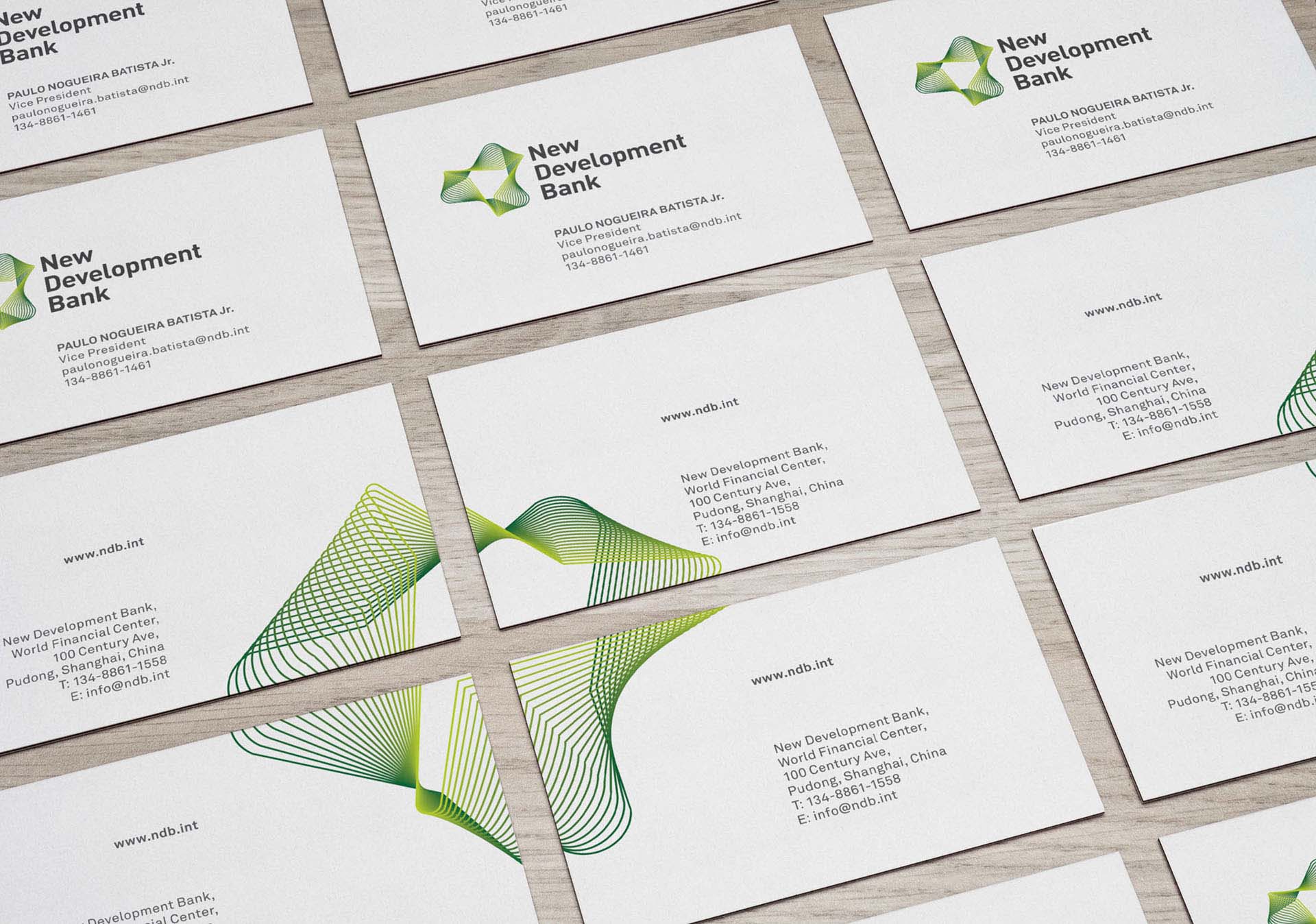 金磚國家新開發銀行標識logo設計-可持續發展的動感線條logo