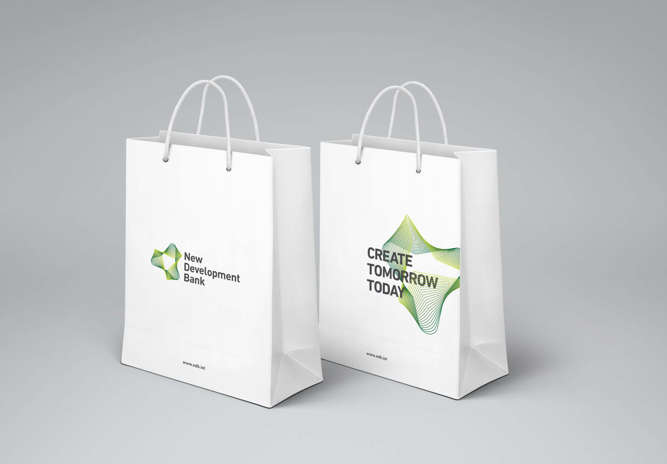 金磚國家新開發銀行標識logo設計-可持續發展的動感線條logo