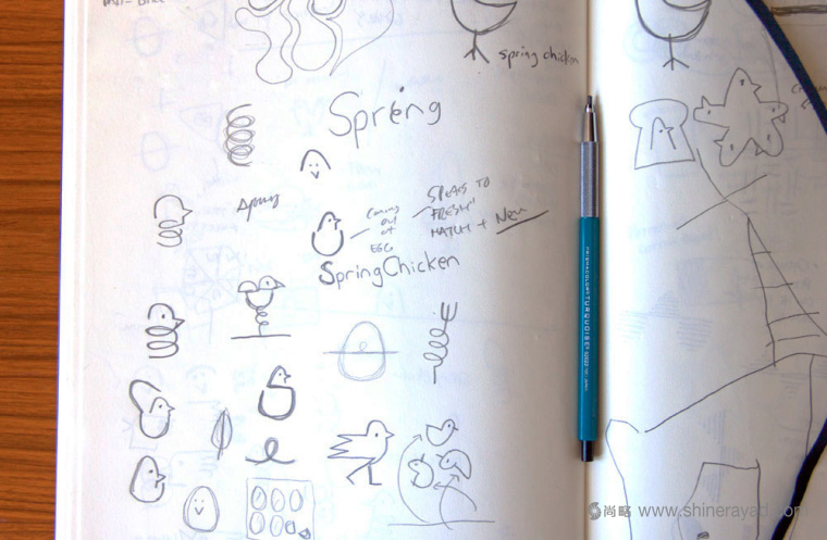 Starbird 炸雞快餐餐廳餐飲logo設計草圖-上海logo設計公司