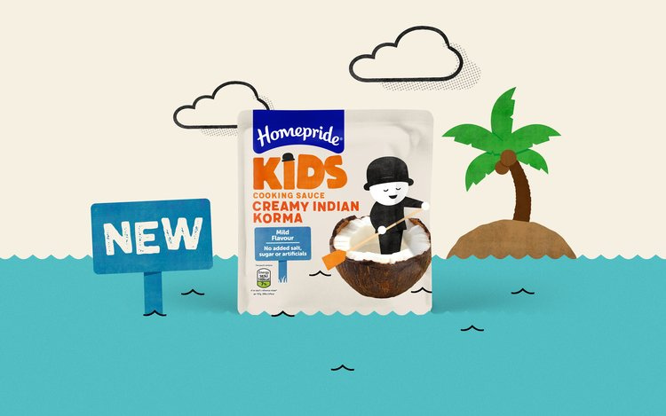 Homepride Kids兒童食品包裝設計，簡潔有創意的兒童游戲插畫設計