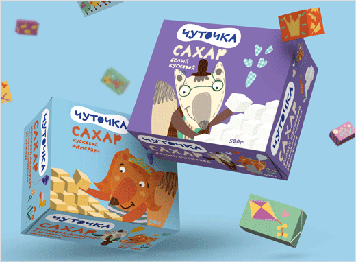 可愛插畫風 ЧУТОЧКА 食糖包裝設計