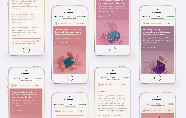 Mutual Attraction “相互吸引力”約會與婚介服務機構VI設計網站設計