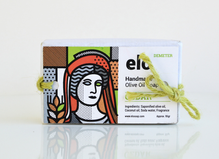 Elo希臘100％橄欖油純天然手工肥皂包裝設計“神話人物插畫“篇－上海包裝設計公司