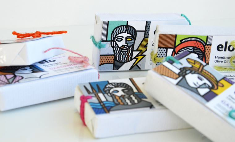 Elo希臘100％橄欖油純天然手工肥皂包裝設計“神話人物插畫“篇－上海包裝設計公司