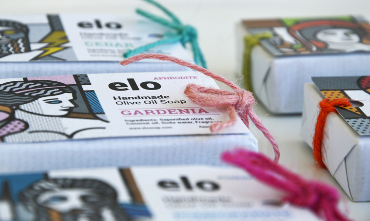 Elo希臘100％橄欖油純天然手工肥皂包裝設計“神話人物插畫“篇－上海包裝設計公司