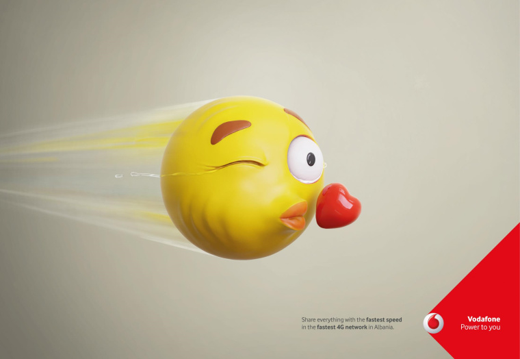 沃達豐4G網絡平面創意廣告“速度眼淚”篇-上海尚略廣告公司