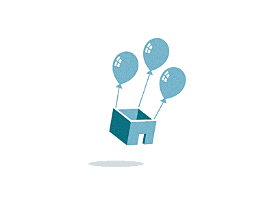 漂浮氣球房屋logo設計