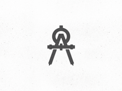 黑色“A”形建筑師加圓規logo設計