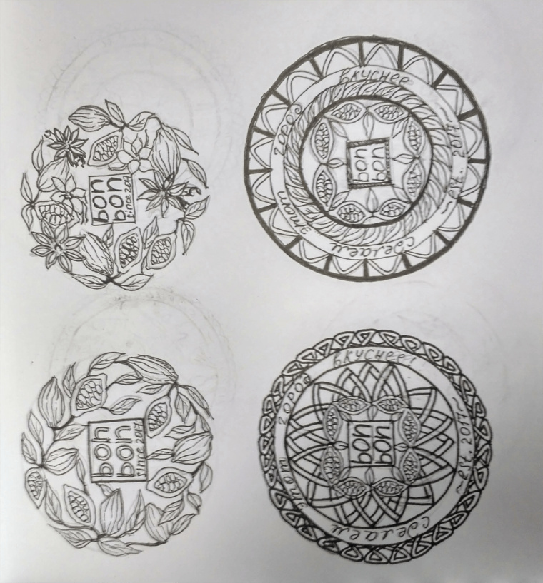 食物花卉圖案徽標(biāo)風(fēng)格 BonBon 咖啡廳餐廳標(biāo)志設(shè)計(jì)VI形象設(shè)計(jì)欣賞