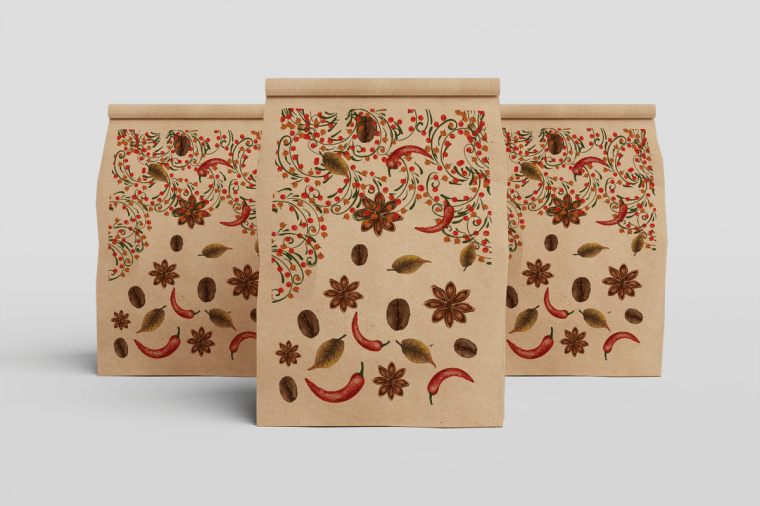 食物花卉圖案徽標(biāo)風(fēng)格 BonBon 咖啡廳餐廳標(biāo)志設(shè)計(jì)VI形象設(shè)計(jì)欣賞