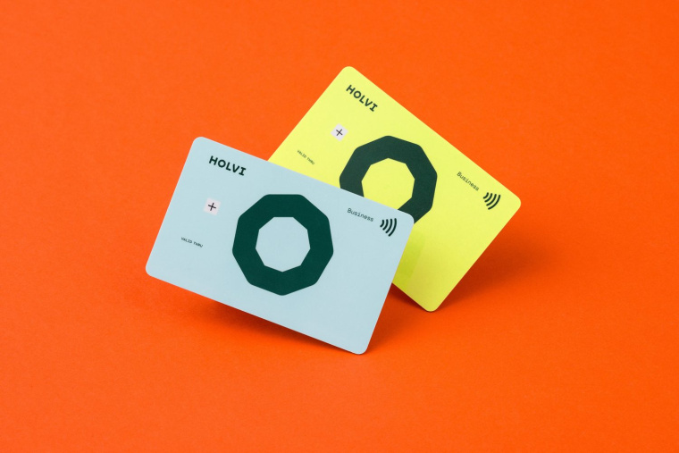 銀行品牌Holvi視覺形象VI設計，被圓角軟化的多邊形創意