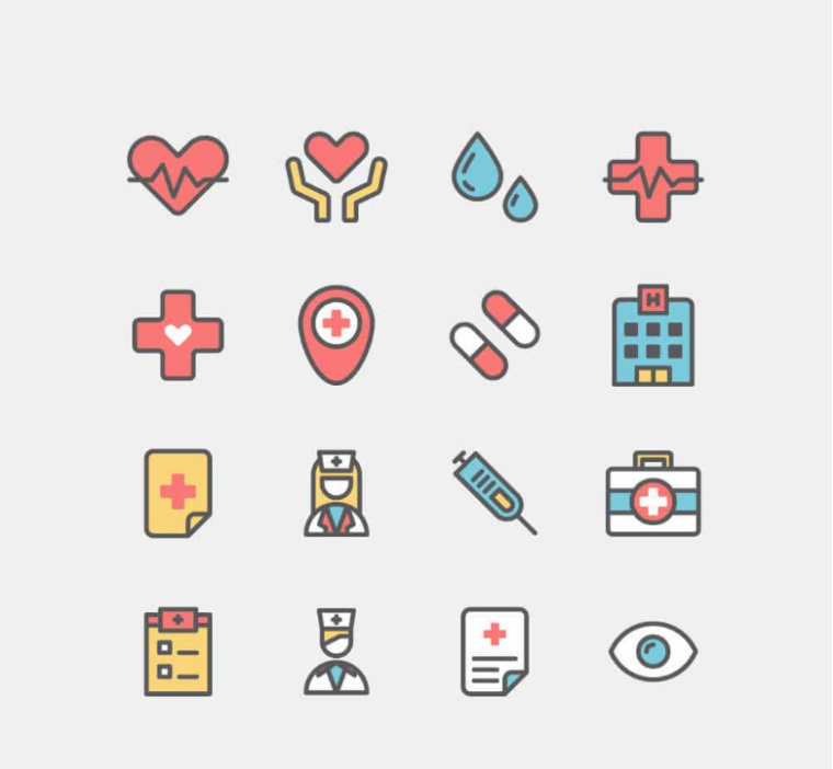 上海平面設計公司分享一組醫療圖標設計